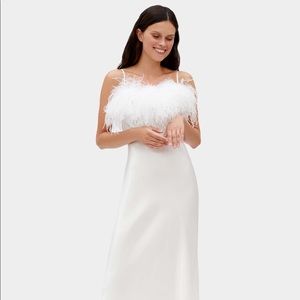 Sleeper Boheme Slip Dress with Feathers